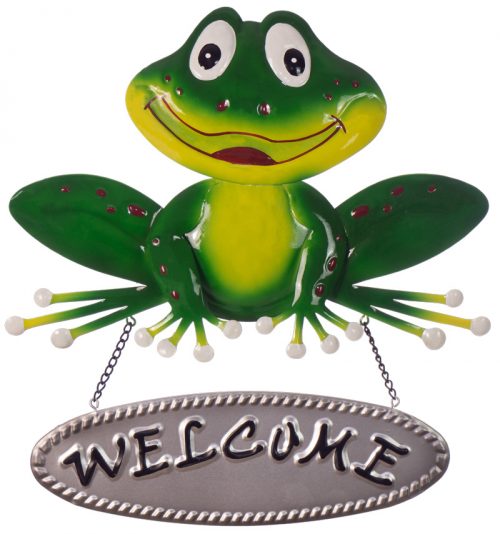 Frog Welcome Metal Wall Art