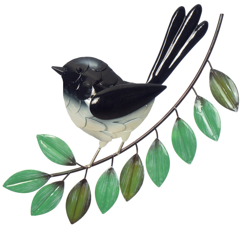 Elegant Willie Wagtail Metal Wall Art