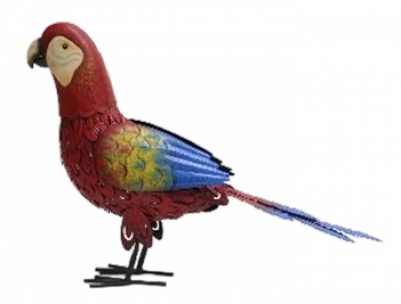 Colourful Metal Parrot Garden Ornament Metal Garden Art