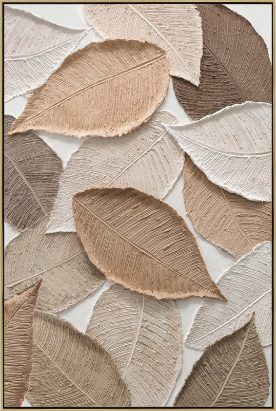 Modern Leaves Framed Canvas Paint/Print Wall Art