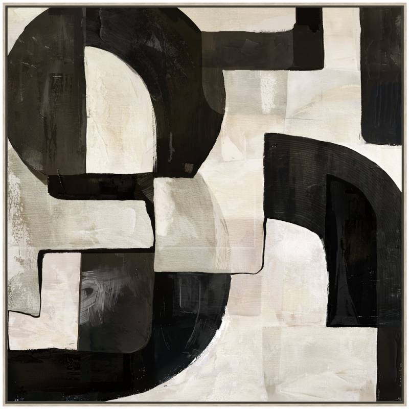 Domino Black White Abstract Canvas Art Work