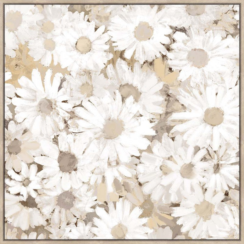 Neutral Flower Framed Canvas Paint/Print Wall Art