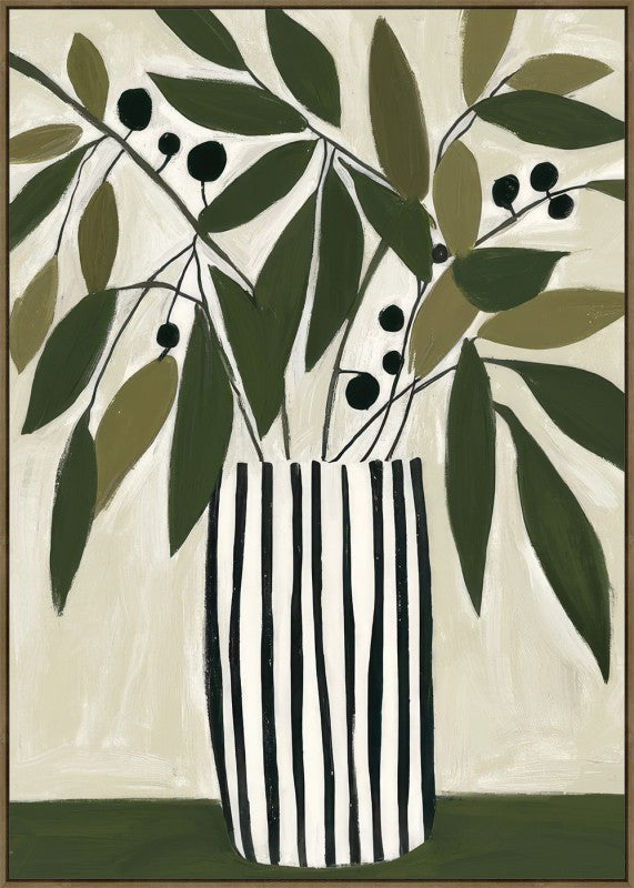 Abstract Olives Framed Canvas Paint/Print Wall Art