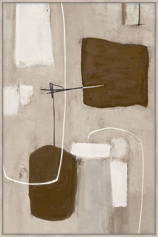 Abstract Neutral Framed Canvas Paint/Print Wall Art