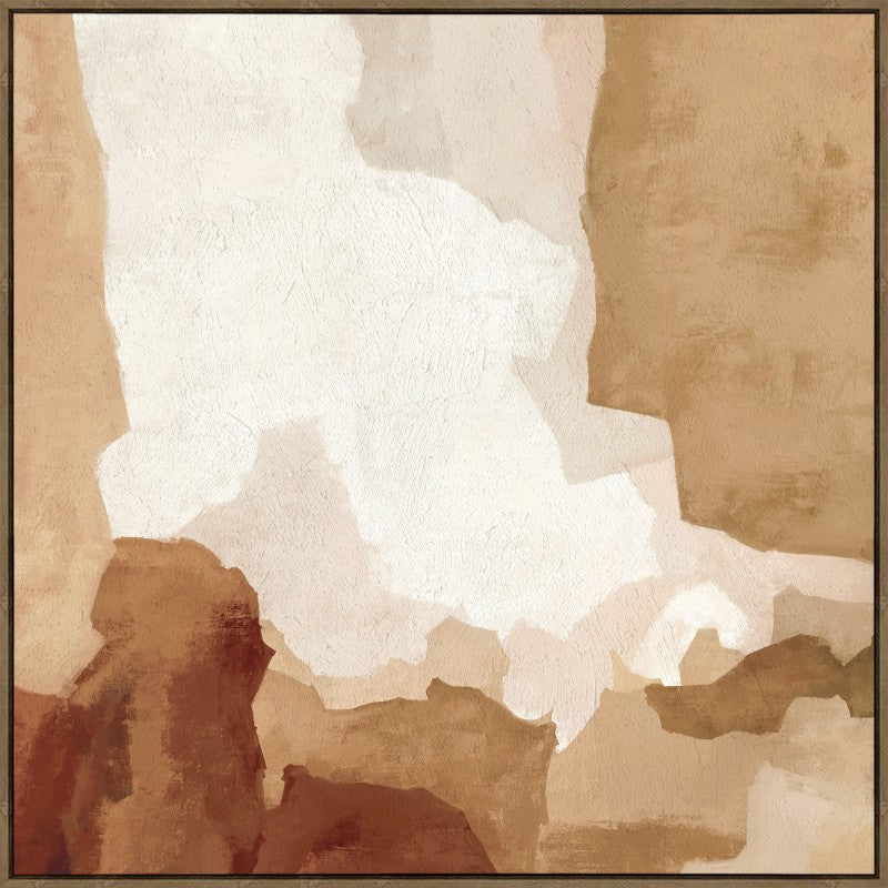 Bold Neutral Abstract Framed Canvas Painting Wall Art