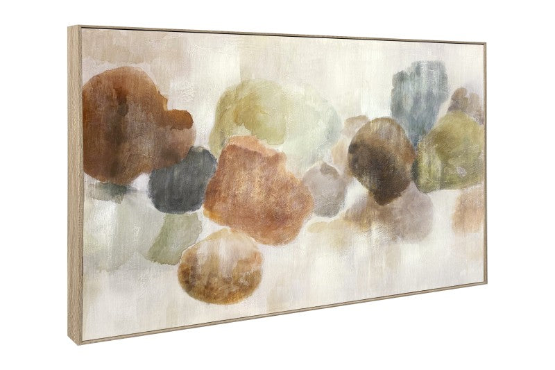 Arlo Neutral Abstract Framed Canvas Painting Wall Art