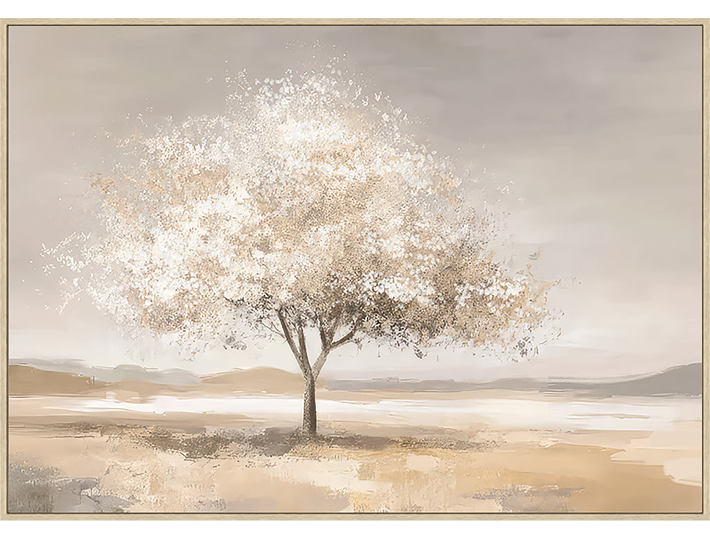 White Tree Framed Canvas Painting Wall Art