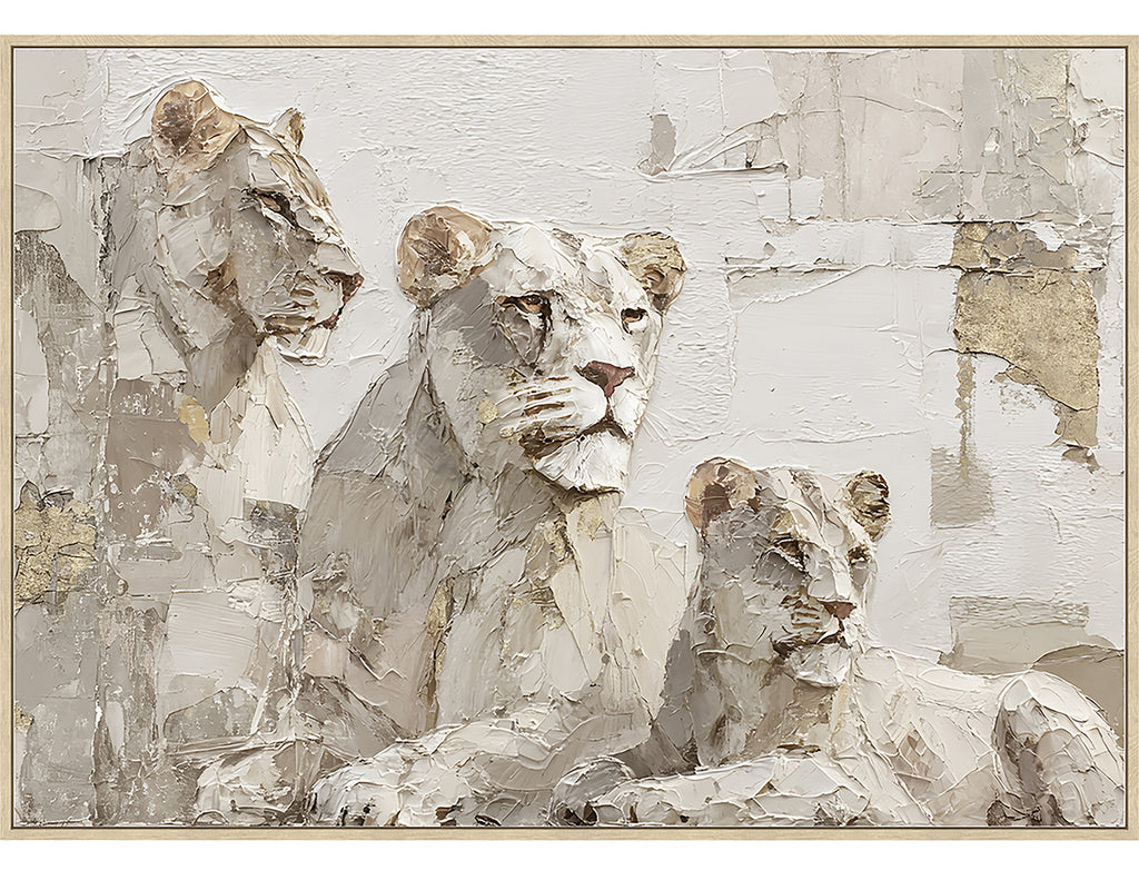Lion Pride Framed Canvas Painting Wall Art
