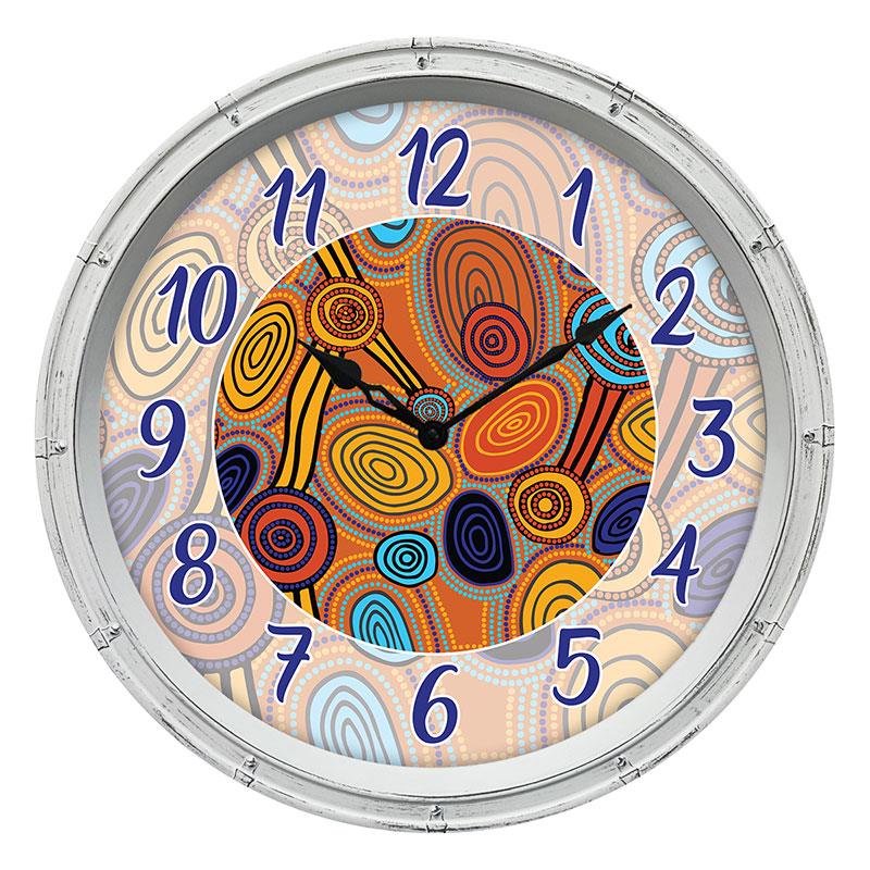 Indigenous Skipping Stones Wall Clock