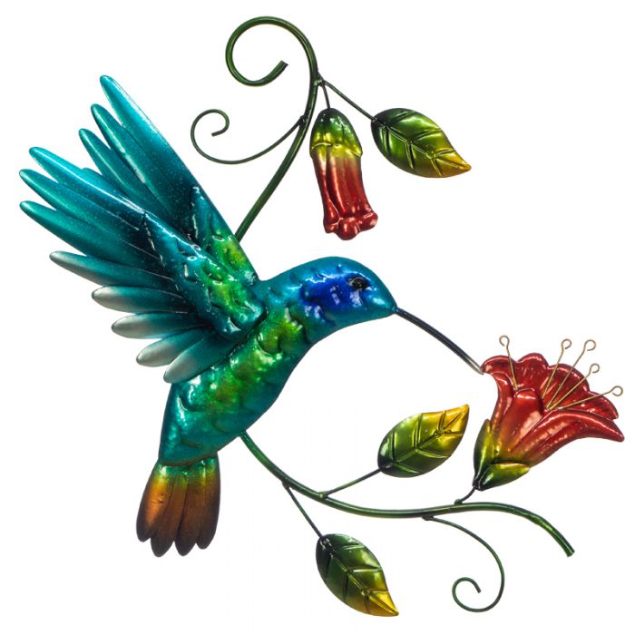 Happy Hummingbird Metal Wall Art