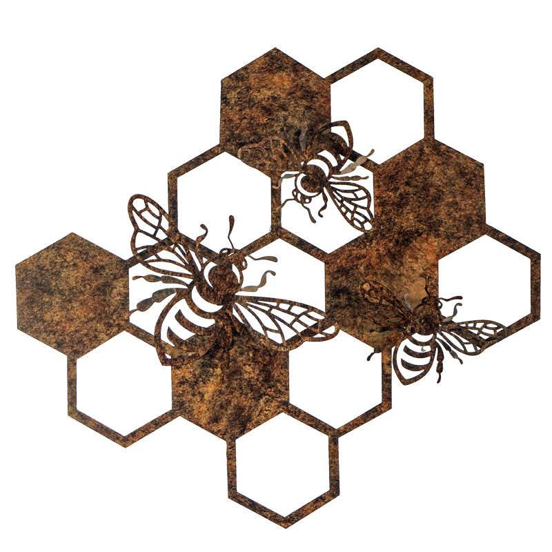 Honeycomb Bee Metal Wall Art