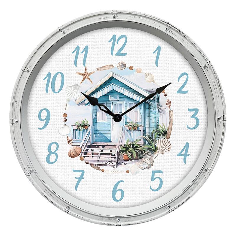 Blue Beach Shack Wall Clock