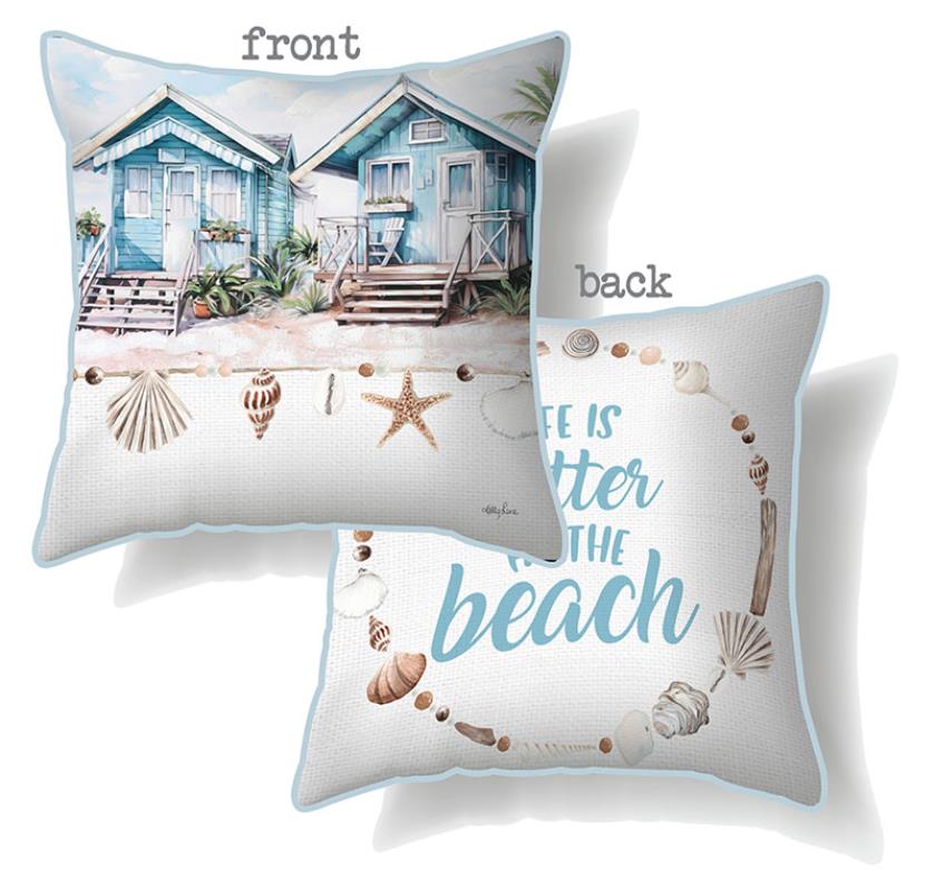 Large Blue Beach Shack Cushions Home Decor