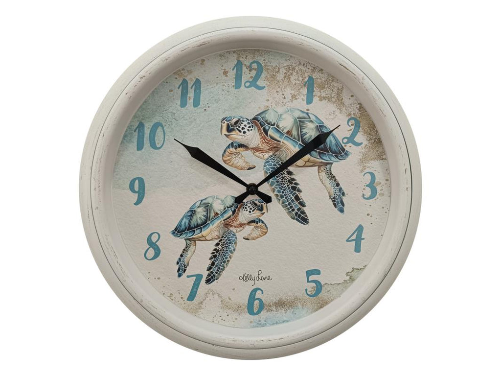 Coastal Blue Turtle Wall Clock