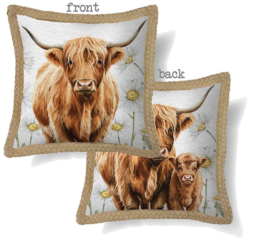 Large Highland Cow Cushions Home Decor