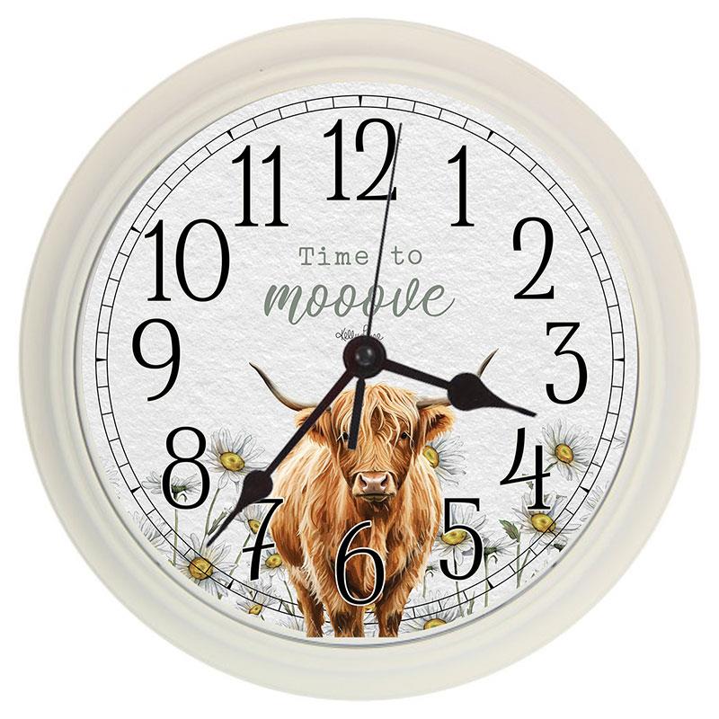 Small Highland Cow Wall Clock