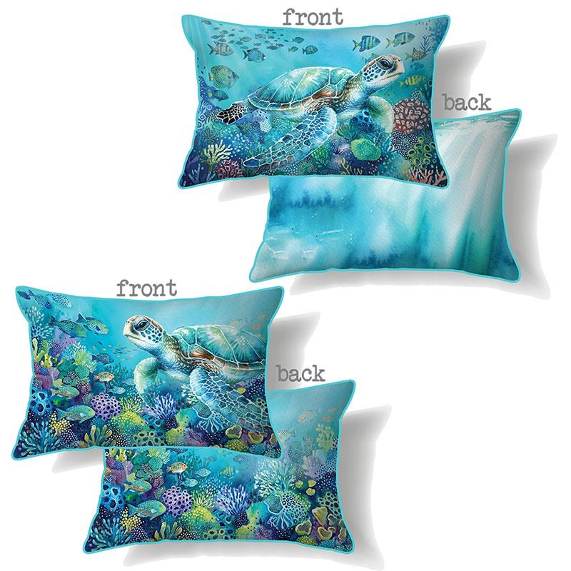 Long Bright Sea Turtle Cushions Home Decor