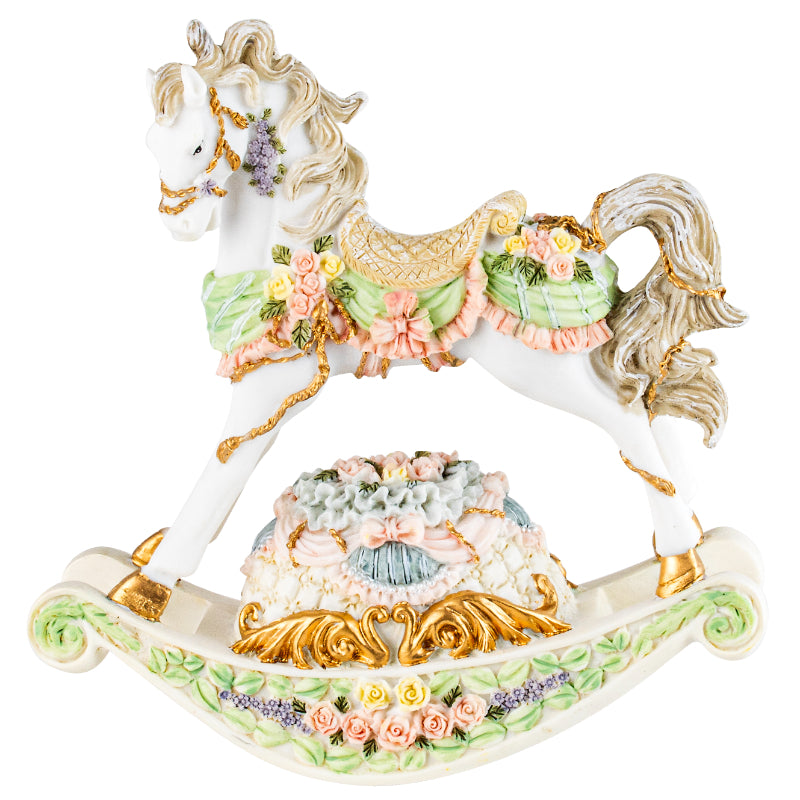 Poly Resin Rocking Horse Music Box