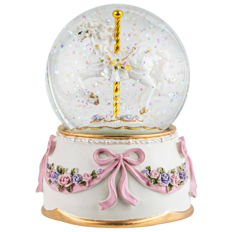 Poly Resin Pink Waterball Pony Music Box