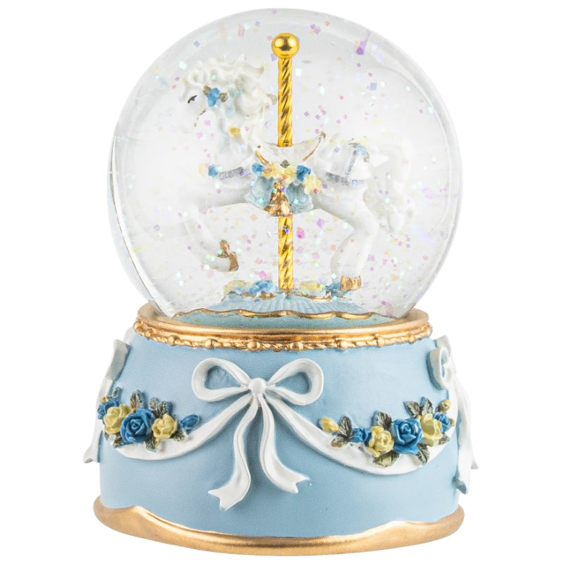 Poly Resin Blue Waterball Pony Music Box