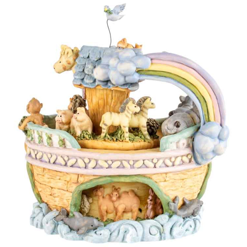 Poly Resin Noah's Ark Music Box