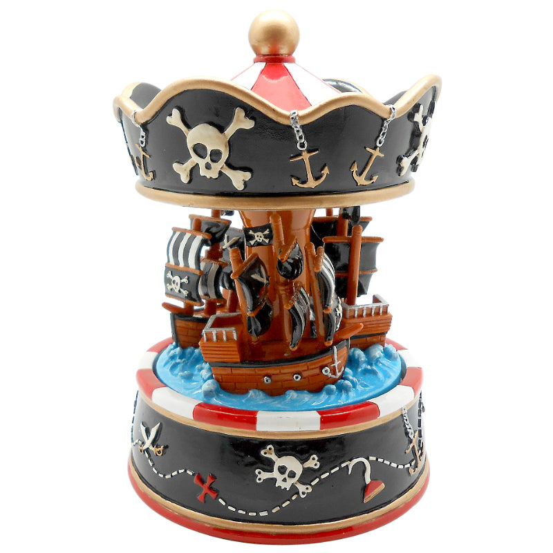 Poly Resin Pirate Carousel Music Box