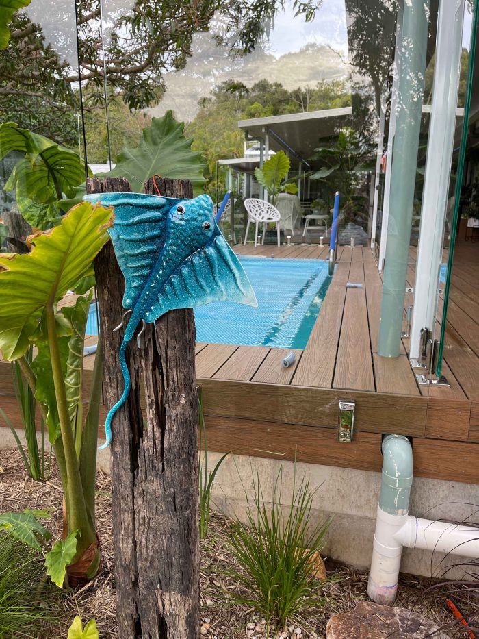 Blue Sting Ray Metal Wall Art