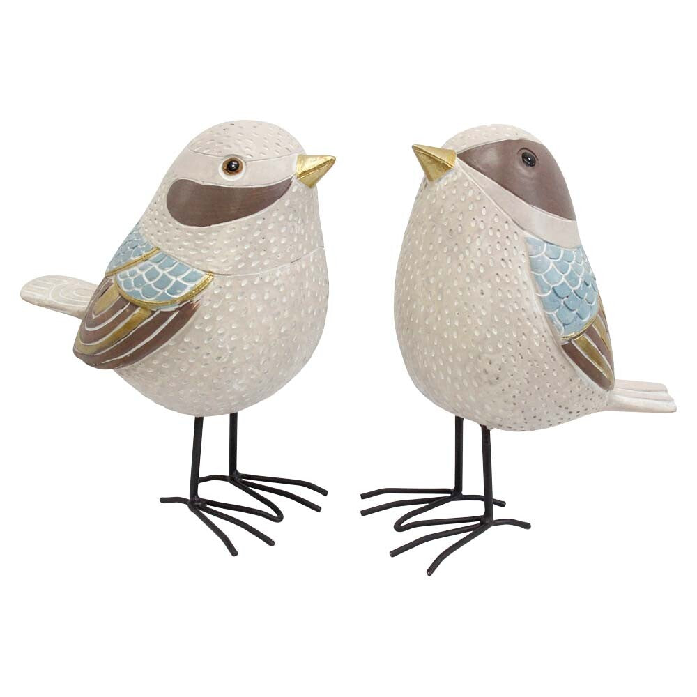 Poly Resin Blue Wren Bird Ornaments Home Decor