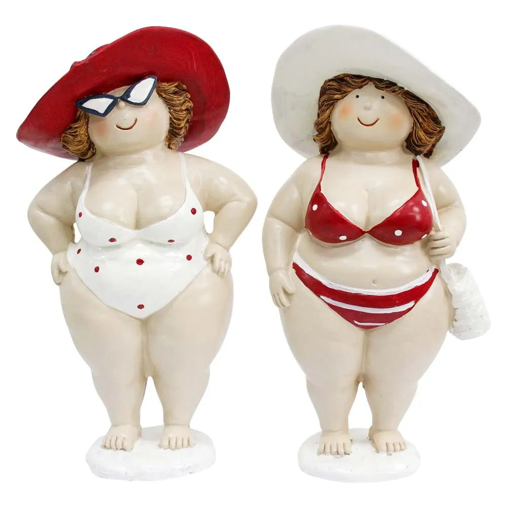 Poly Resin Sunbaking Ladies Ornaments Home Decor