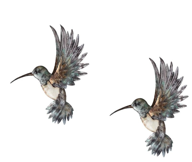 Capiz Hummingbird Metal Wall Art Set 2