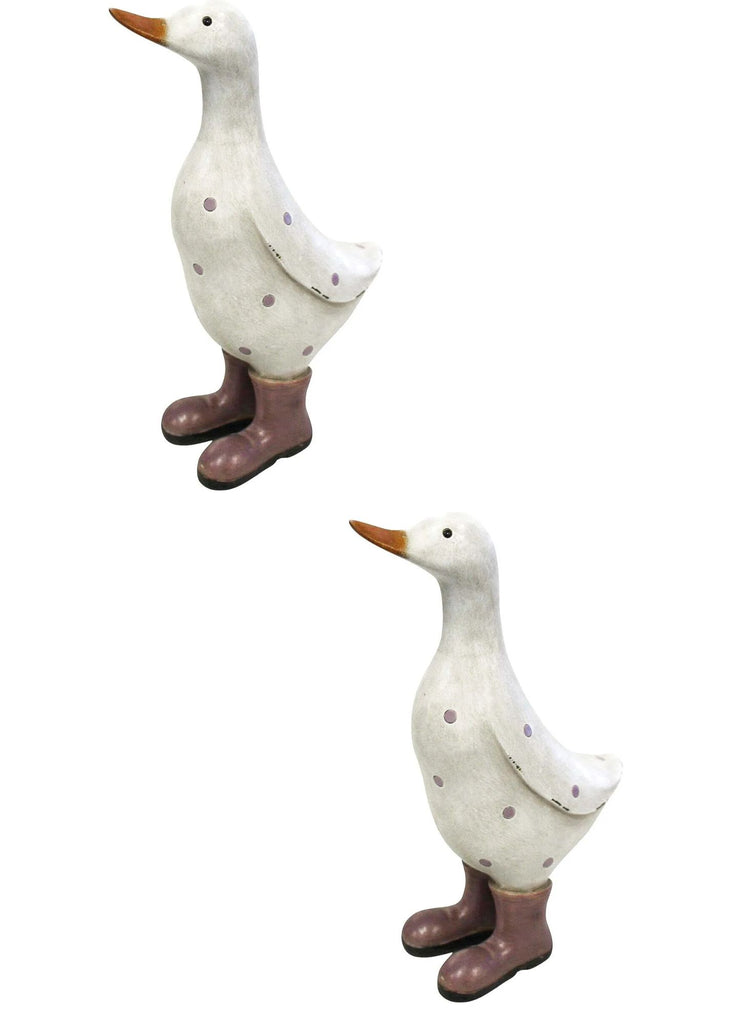 Poly Resin Duck Auberine Boots Ornaments Home Decor