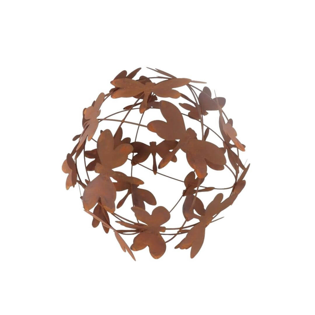 Rusted Metal Dragonfly Ball Metal Garden Art