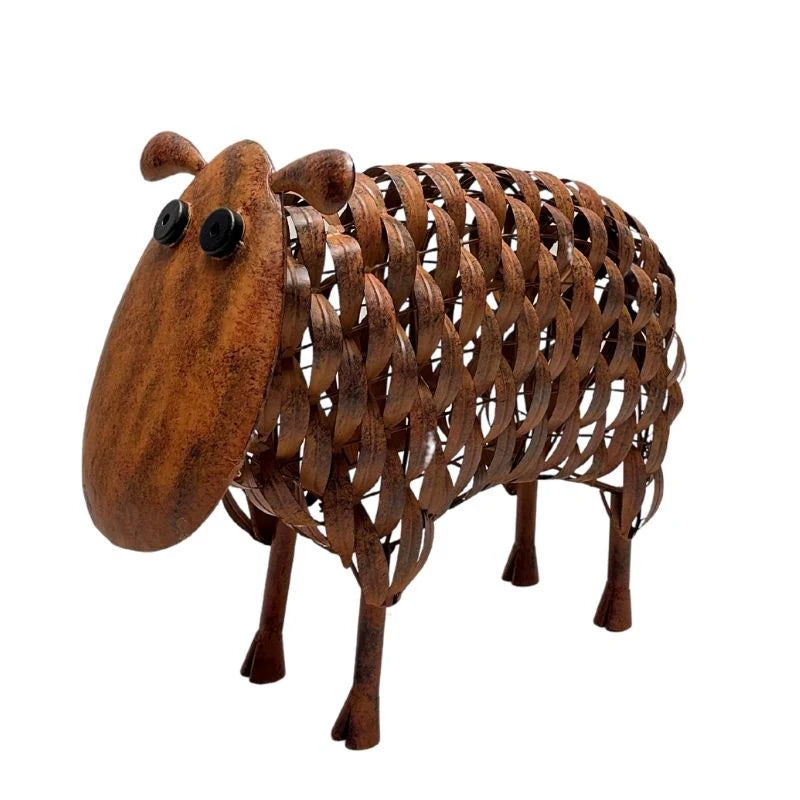 Rustic Metal Sheep Garden Art Ornament