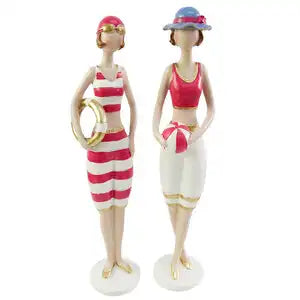 Poly Resin Retro Swim Lady Ornaments Home Decor