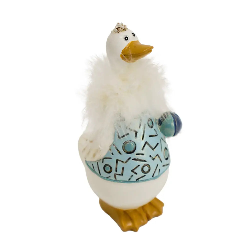 Small Poly Resin Beach Duck Ornament Home Decor
