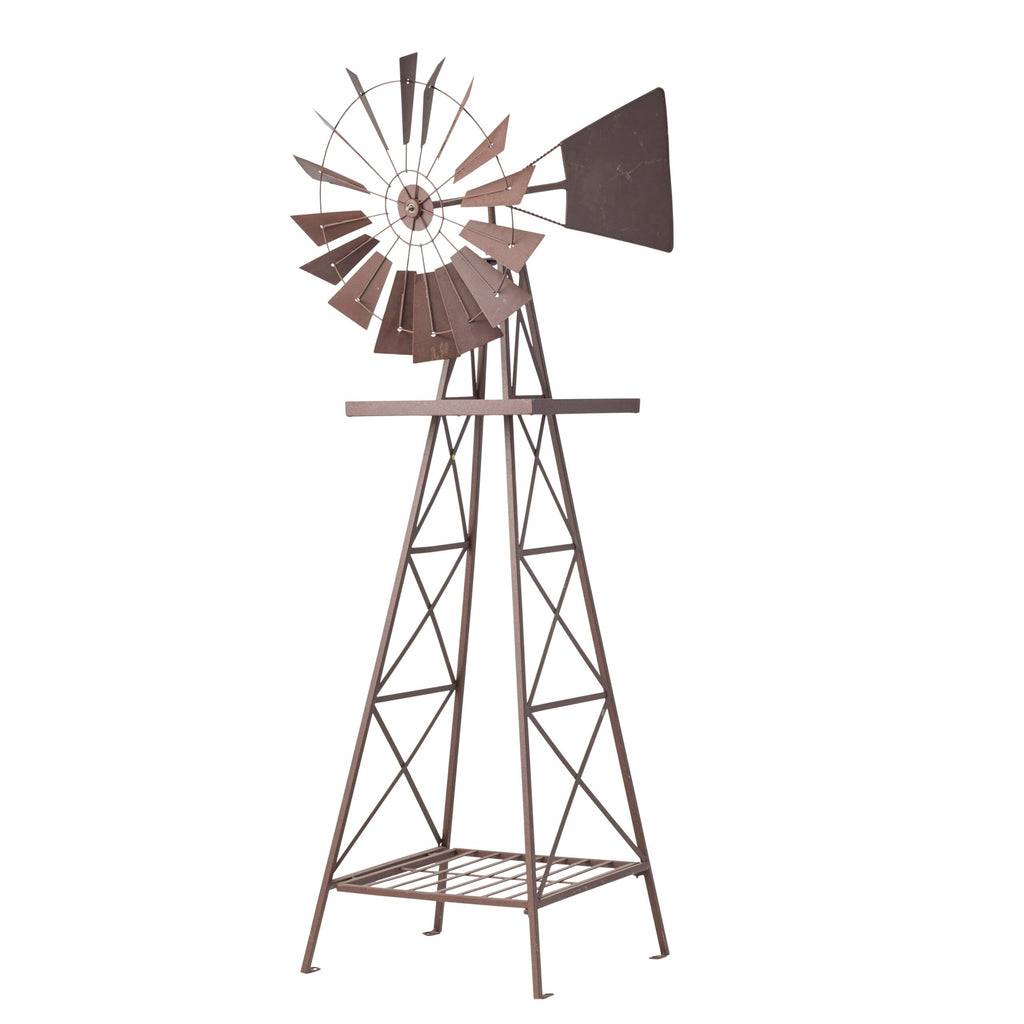 XL Rust Windmill Metal Garden Art