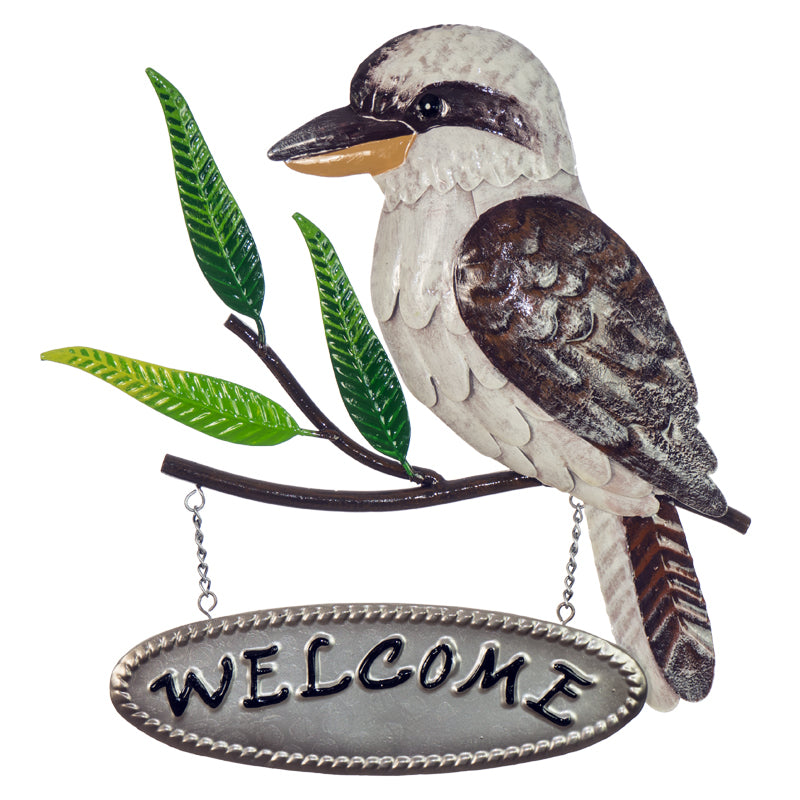 Kookaburra Welcome Small Metal Wall Art