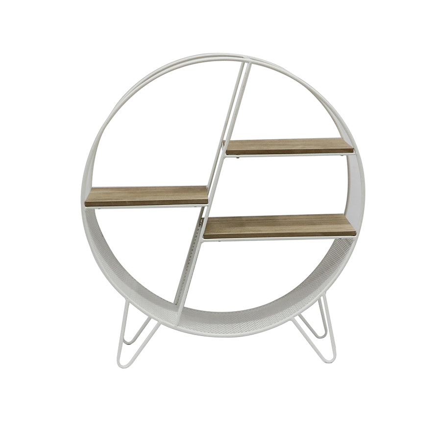 Round Contemporary Timber Shelf