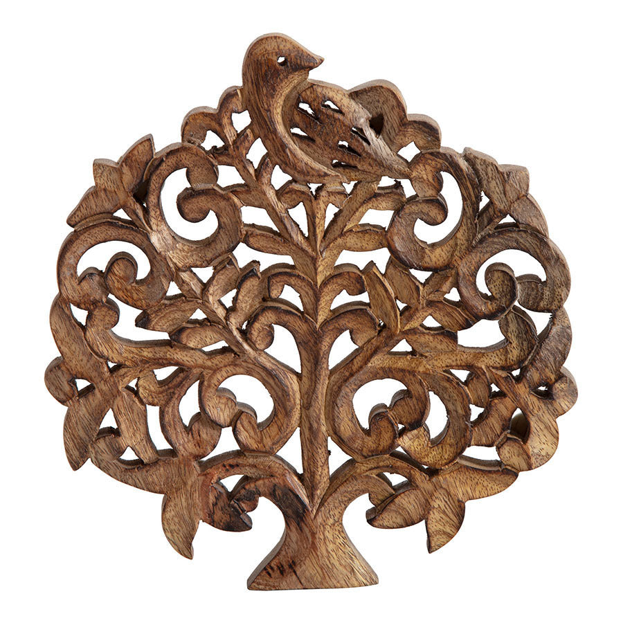 Hand Carved Mango Wood Tree of Life Platter