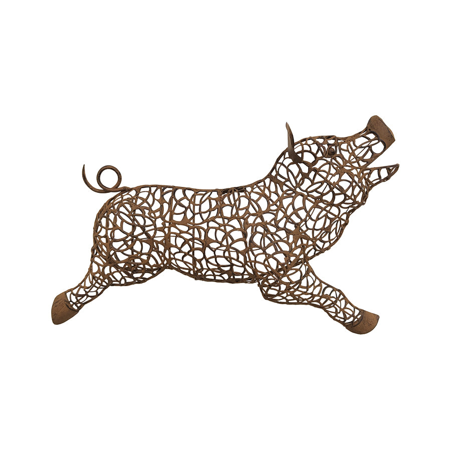 Pig Rusted Metal Wall Art