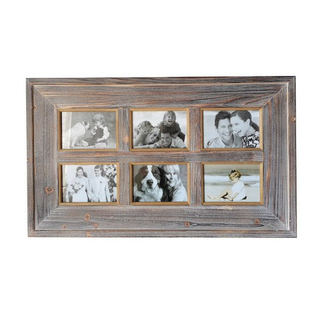Natural Wood 6 Multi Hanging Picture Frame