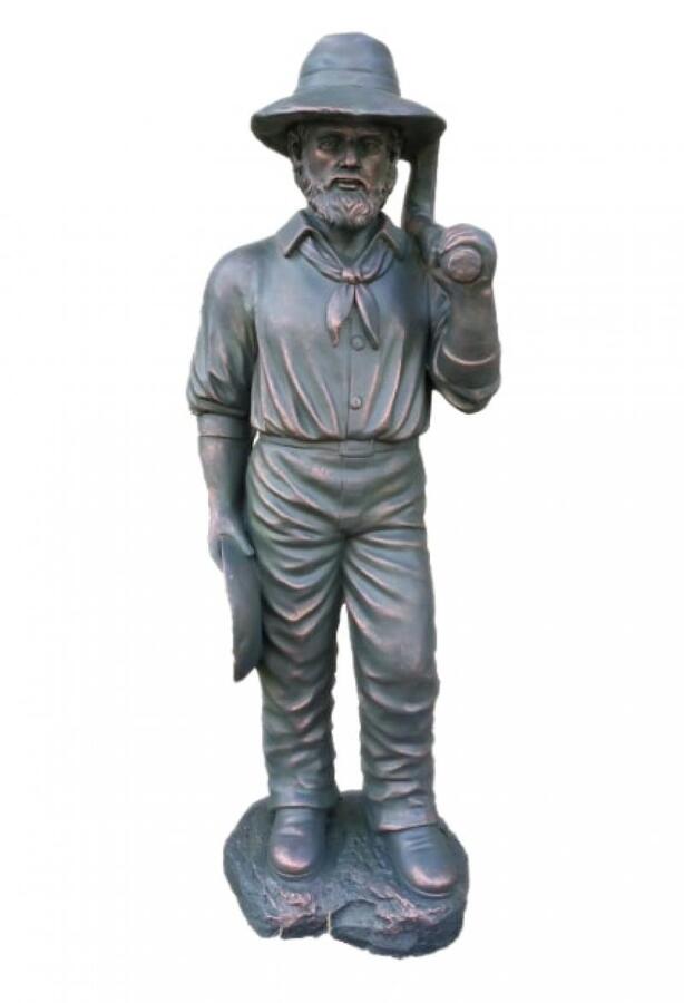 Miner Pick Axe Garden Ornament Resin Garden Art
