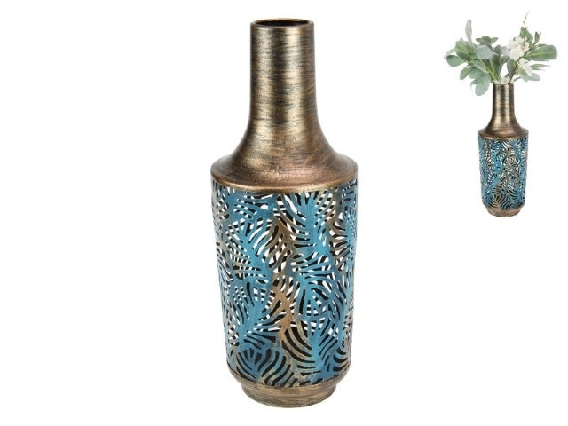 Blue Decorative Metal Vase 36CM