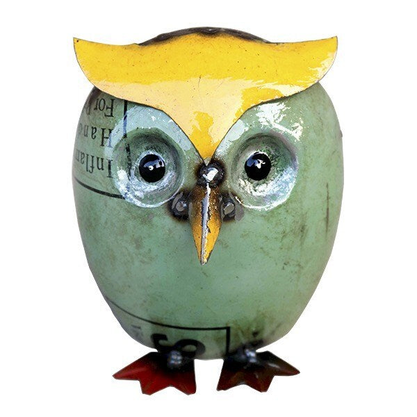 Wise Owl Recycled Metal Sculpture