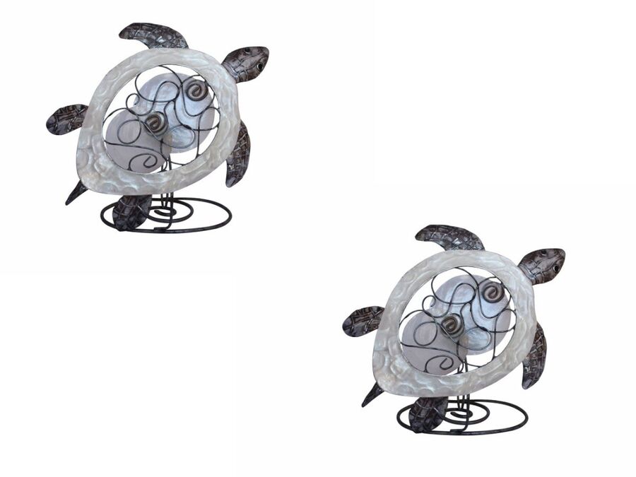 Capiz Turtle Tealight Holder Set 2