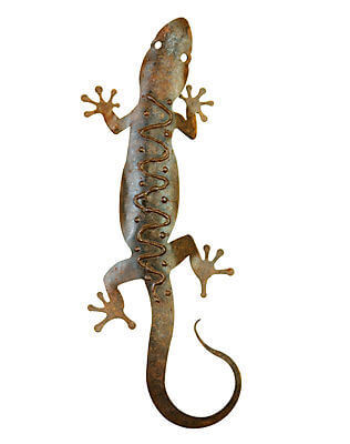 Large Stripey Gecko Metal Wall Ornament