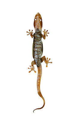 Large Squirly Gecko Metal Wall Ornament