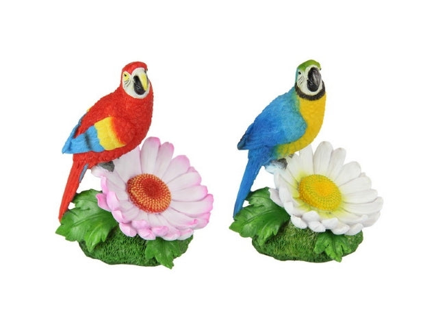 Parrot on Flower Garden Ornament Set 2