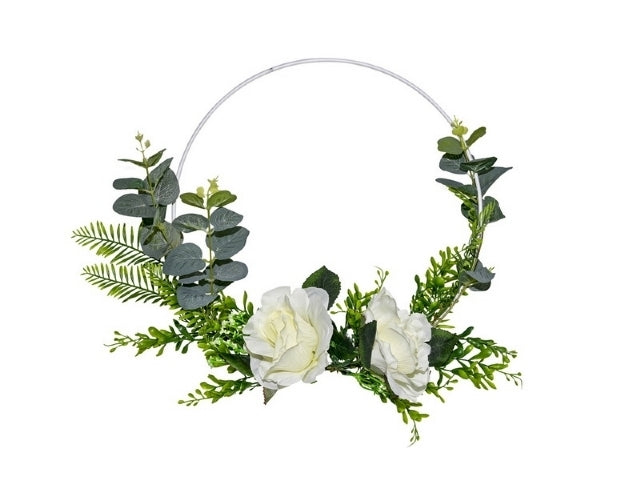 White Floral Ring Hanging Decor