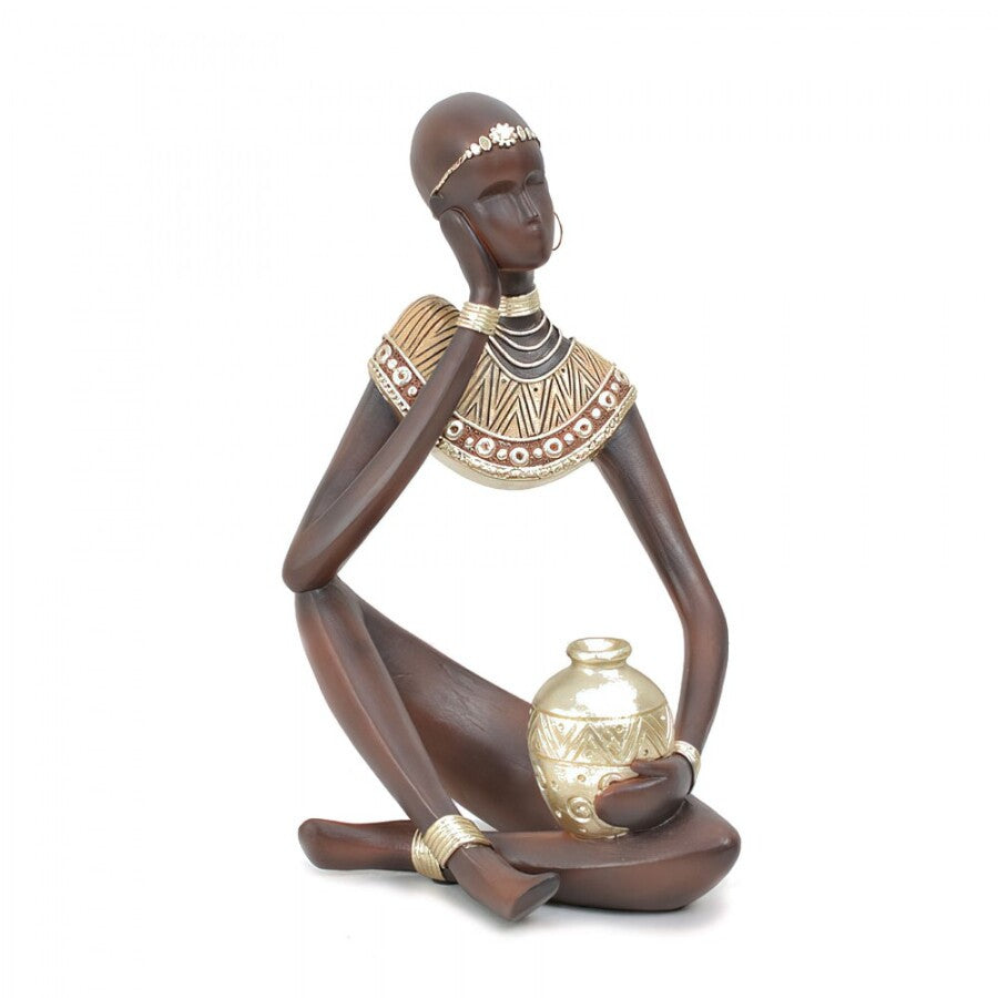 African Lady Vase Statue Ornament